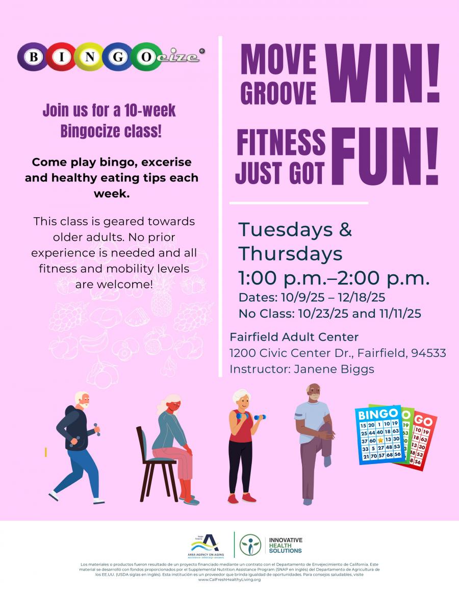 Bingocize at Fairfield Thursday